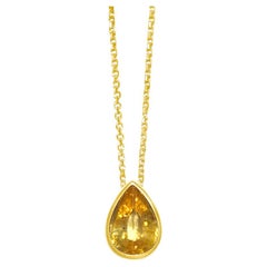 Necklace with 1.71ct Yellow Sapphire in 14k Yellow Gold