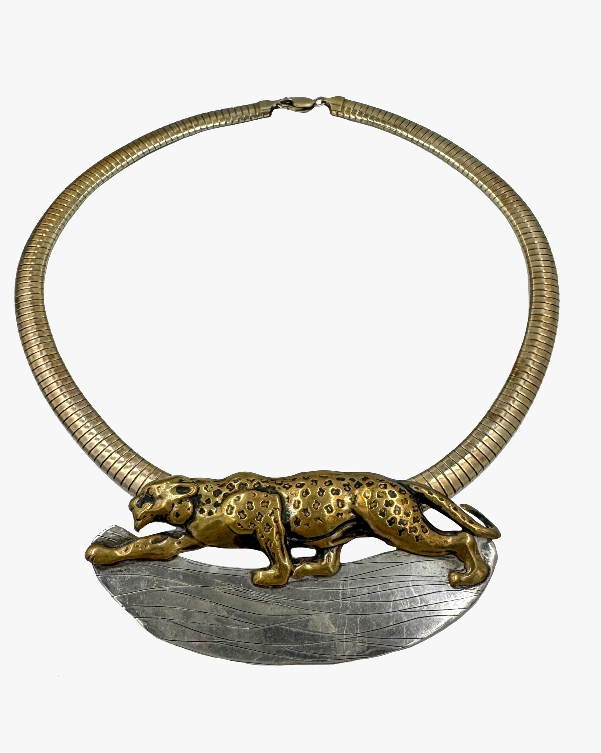 Necklace with a panther pendant