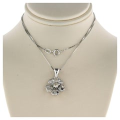 Necklace with a pendant set with brilliant cut diamonds, 18k white gold