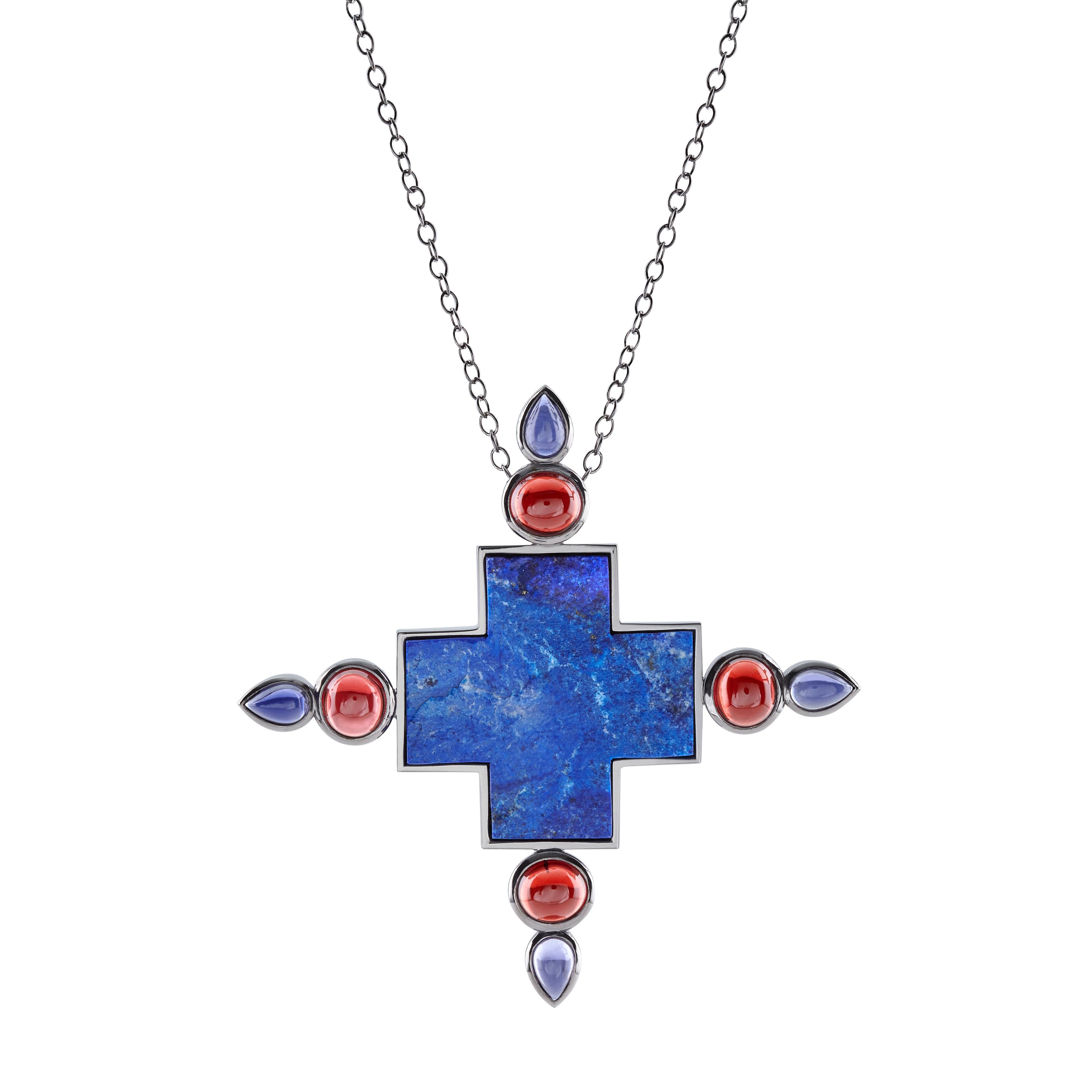 lapis lazuli cross necklace
