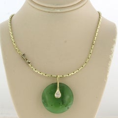 Collana con agata e diamanti taglio brillante fino a 0,05ct 21,0 grammi in oro 14k