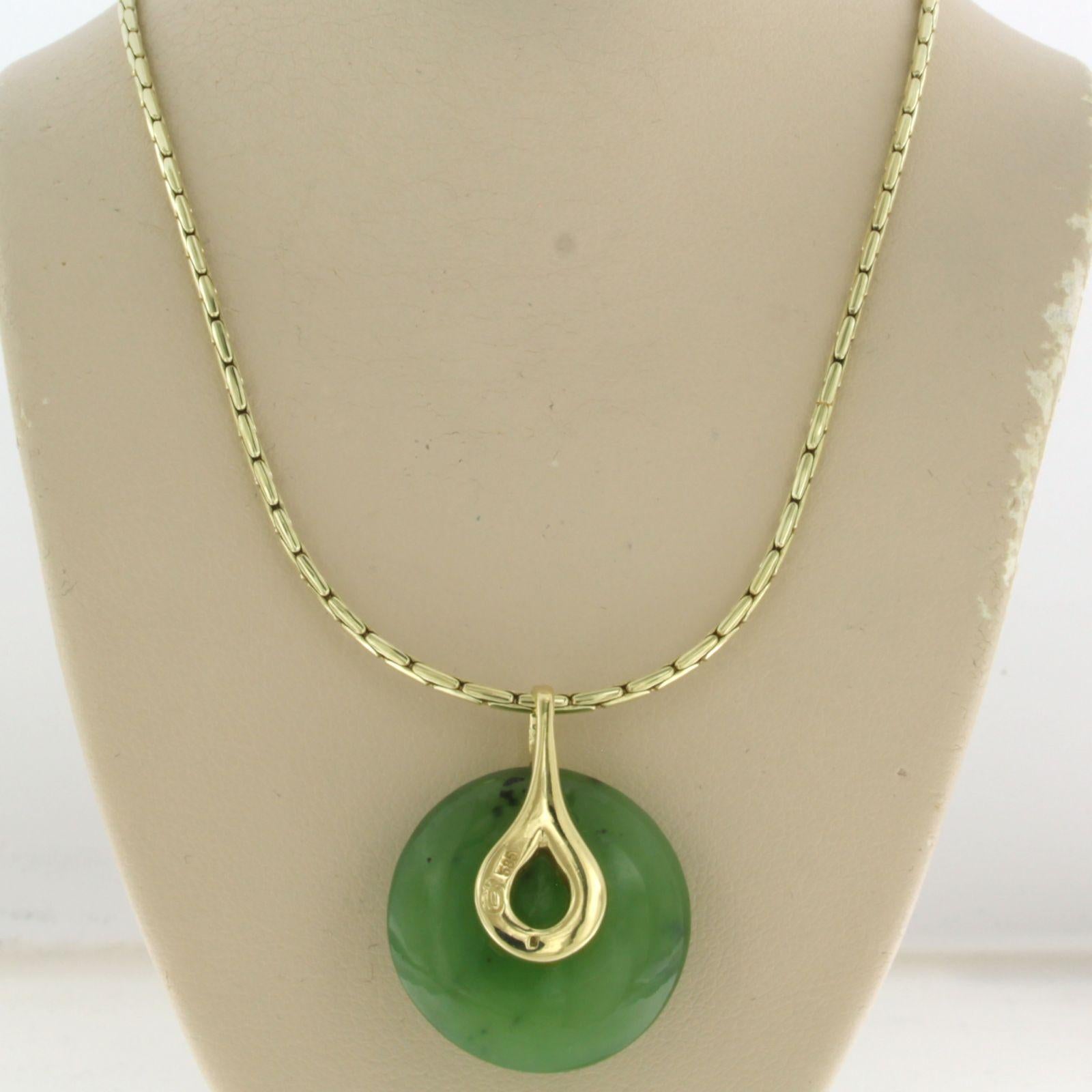 Moderno Collana con agata e diamanti taglio brillante fino a 0,05ct 21,0 grammi in oro 14k in vendita