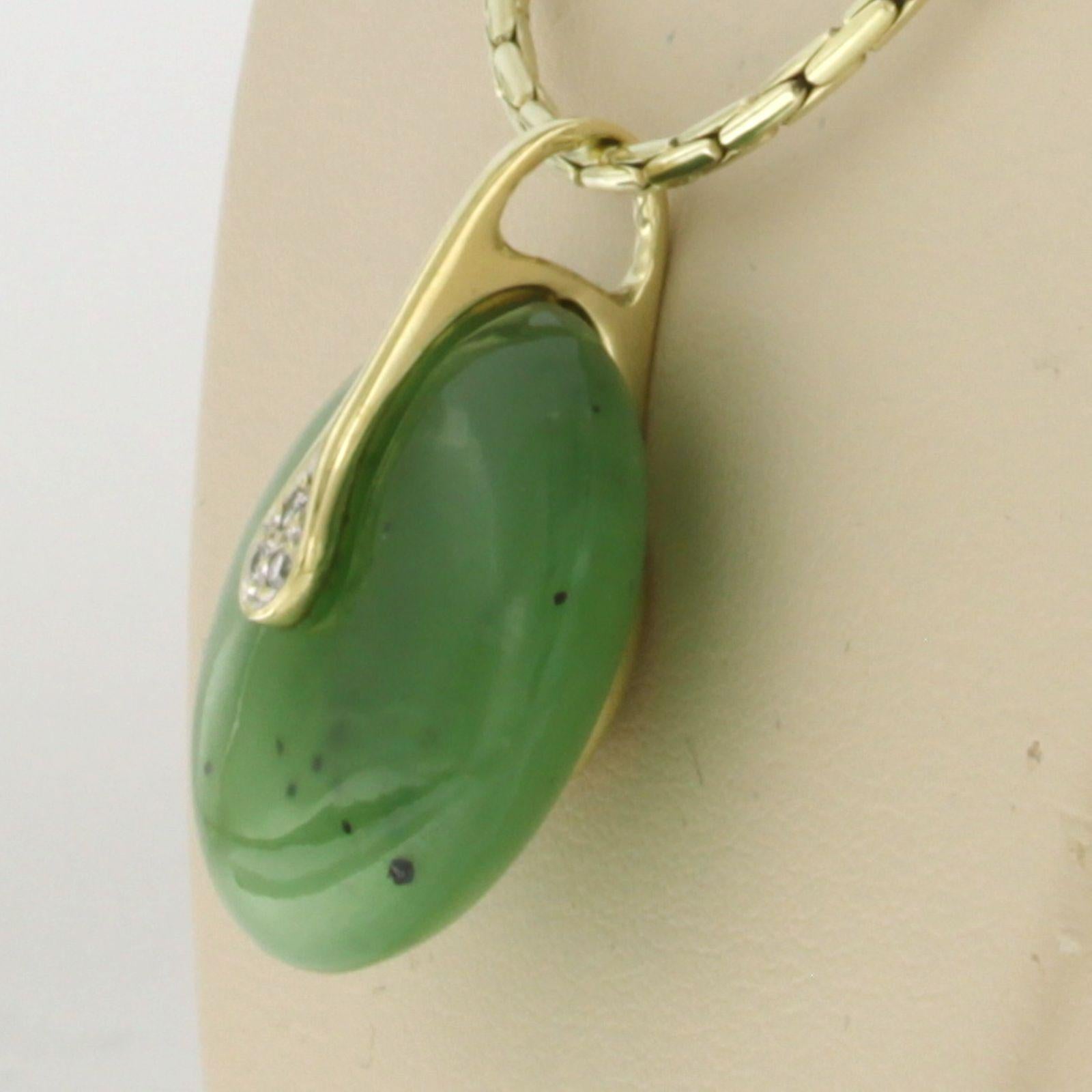 Taglio brillante Collana con agata e diamanti taglio brillante fino a 0,05ct 21,0 grammi in oro 14k in vendita