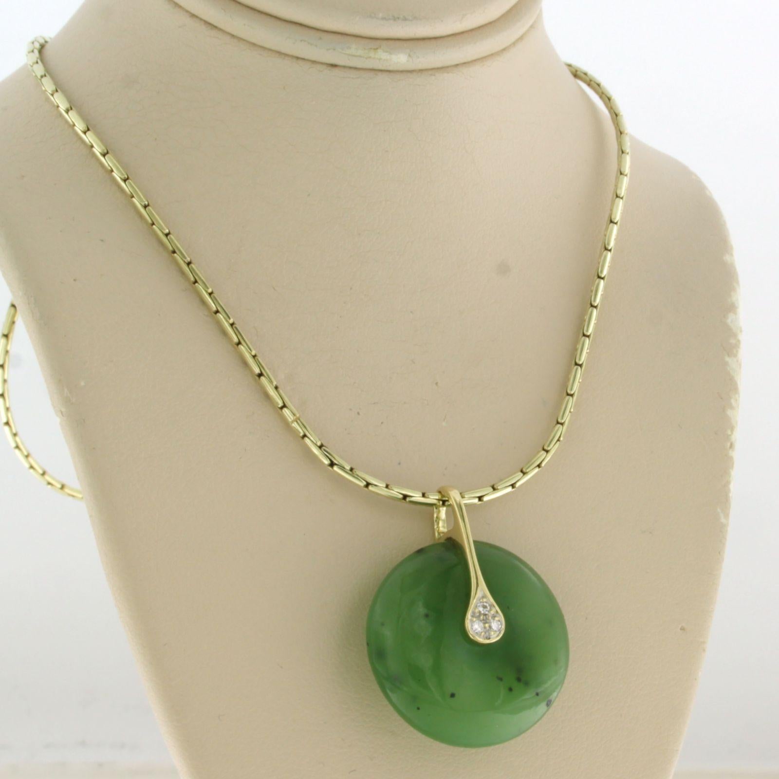 Donna Collana con agata e diamanti taglio brillante fino a 0,05ct 21,0 grammi in oro 14k in vendita