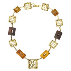 Collier en or 19,2 carats avec de l'ambre