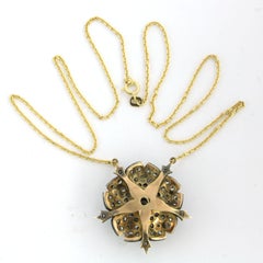 Necklace with brilliant and single cut diamonds up to 3.30ct 14k gold and silver
