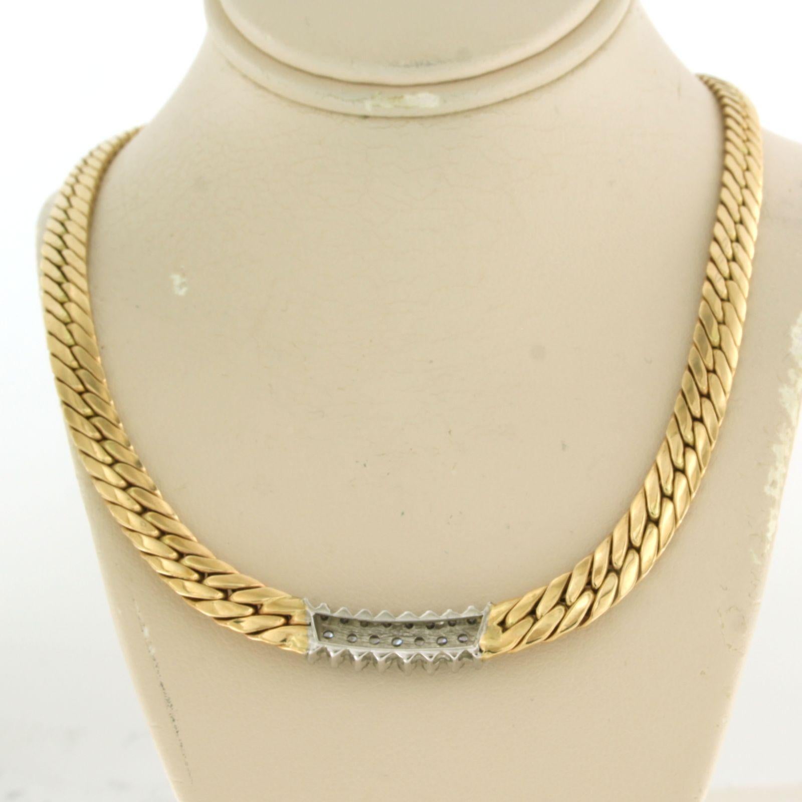 Halskette mit Diamanten im Brillantschliff bis zu 1,00ct 14k bicolour Gold im Angebot 1