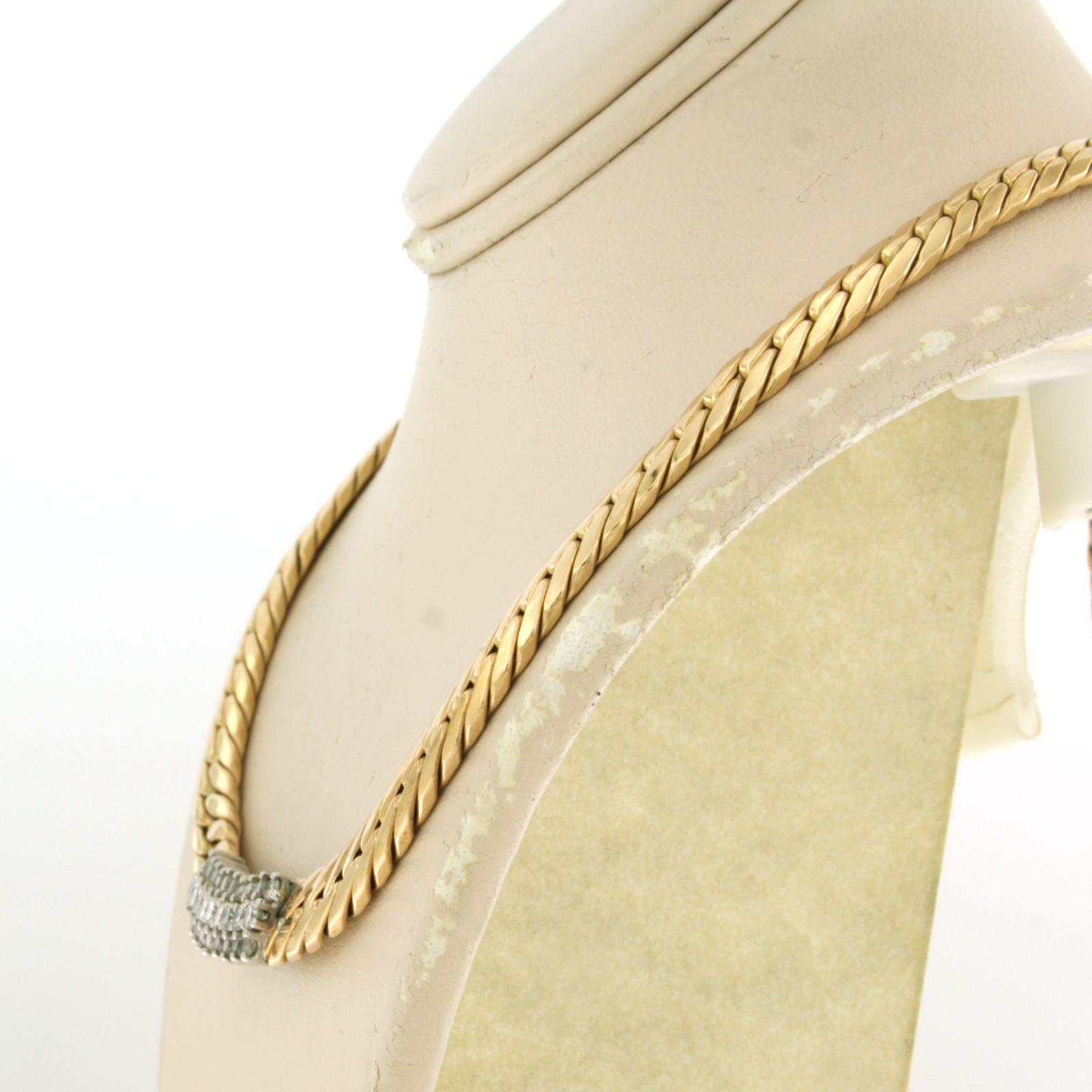 Halskette mit Diamanten im Brillantschliff bis zu 1,00ct 14k bicolour Gold im Angebot 2