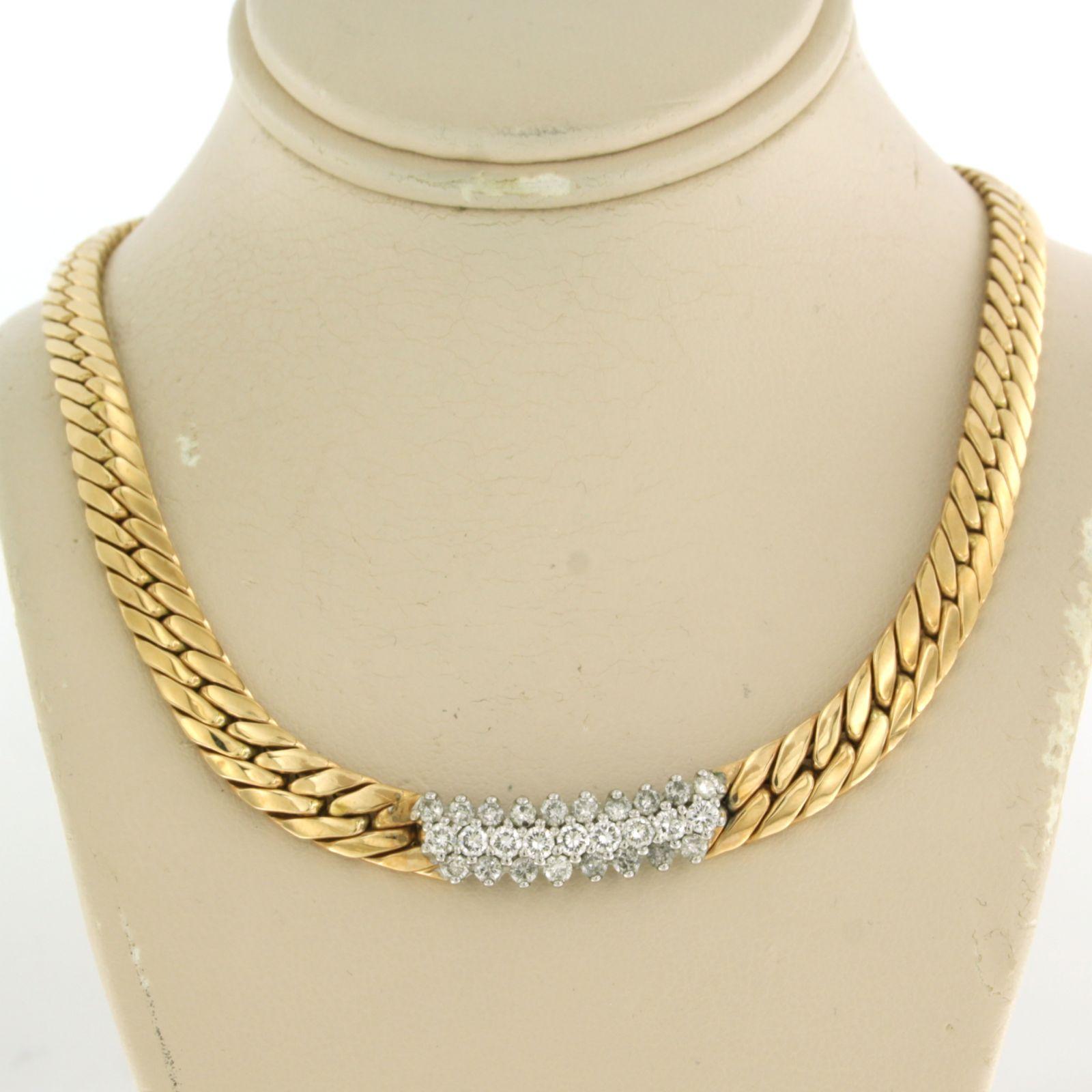 Halskette mit Diamanten im Brillantschliff bis zu 1,00ct 14k bicolour Gold im Angebot 3