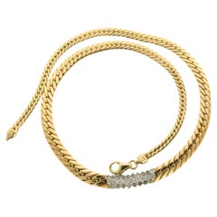 Necklace with brilliant cut diamonds up to 1.00ct 14k bicolour gold