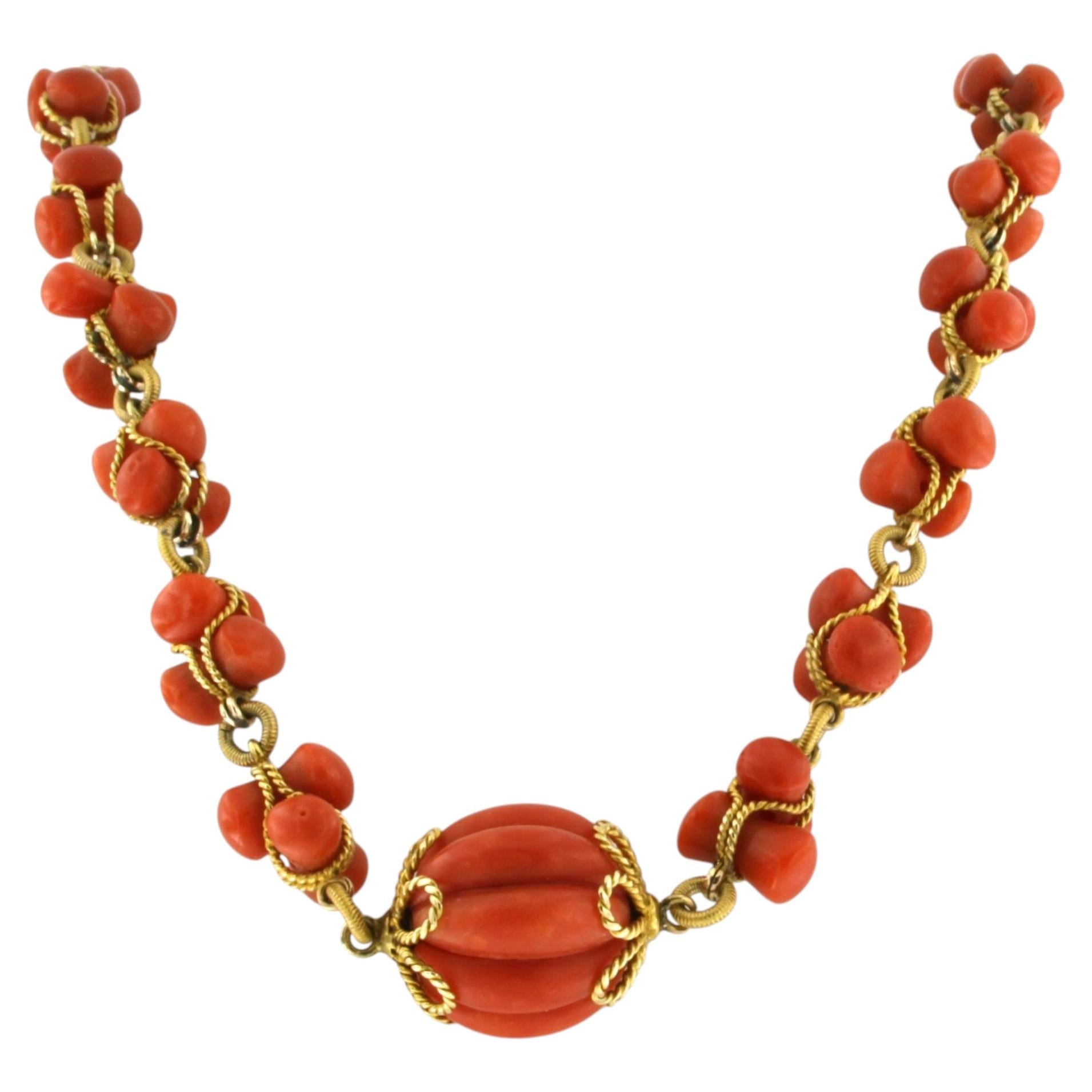 Collar con coral - Oro de 18 quilates - 50,8 gramos - 42 cm de largo