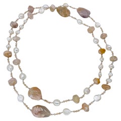 Necklace with Cultured Pearl and Stones