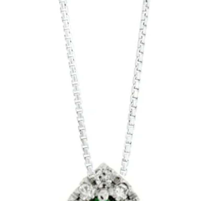 Necklace with diamond and emerald pendant In New Condition For Sale In Palermo, IT
