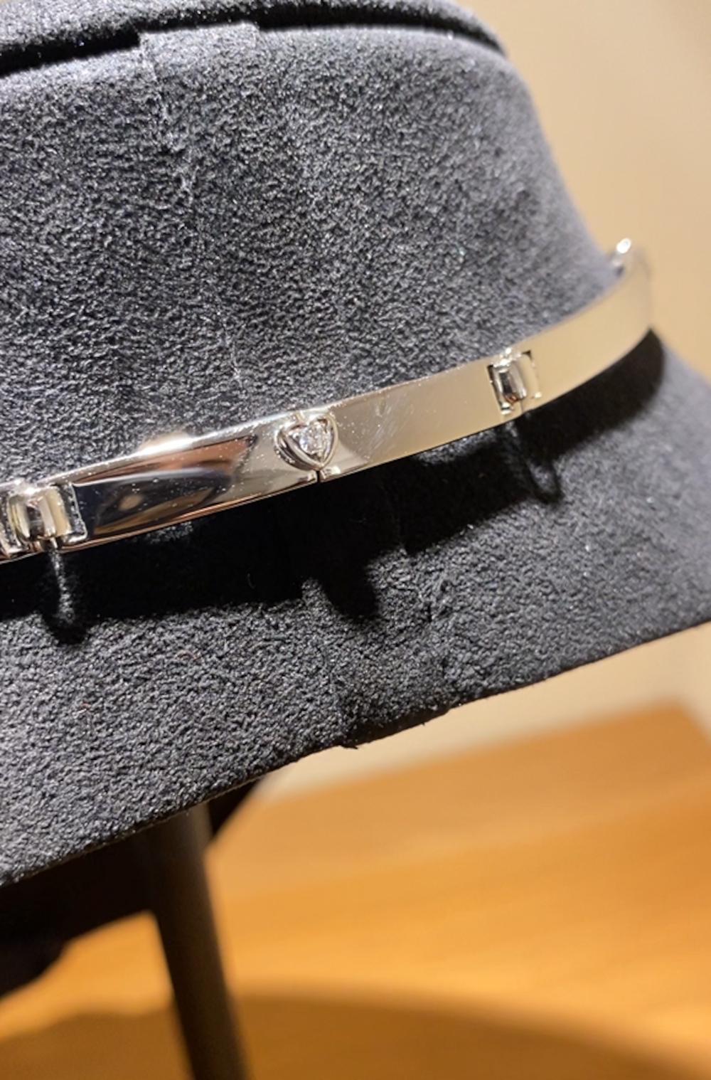 SCAVIA Diamant-Pavè Rund Weiß und Diamant-Polychrom-Perlen Halskette für Damen oder Herren im Angebot