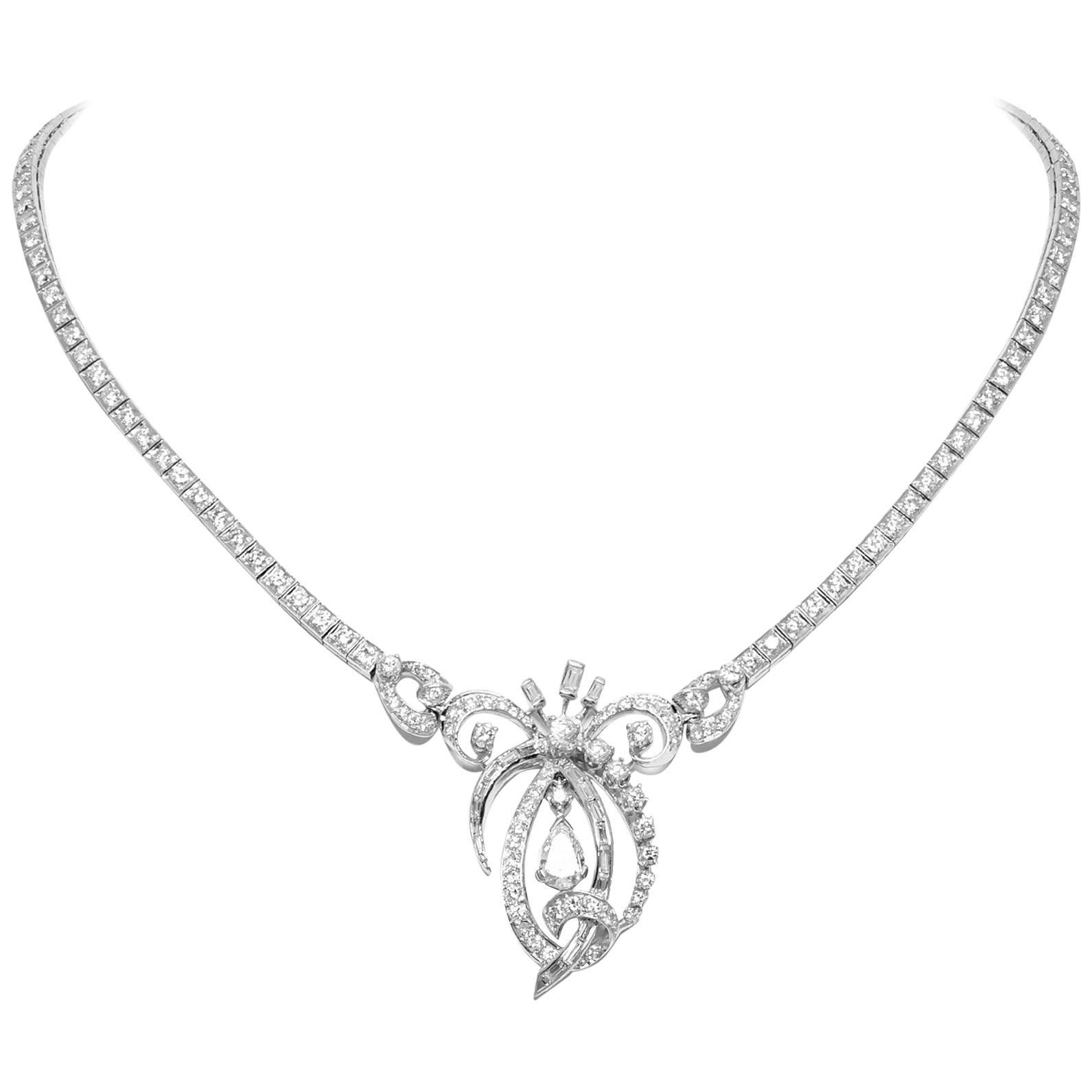 Necklace with Diamond Pendant For Sale