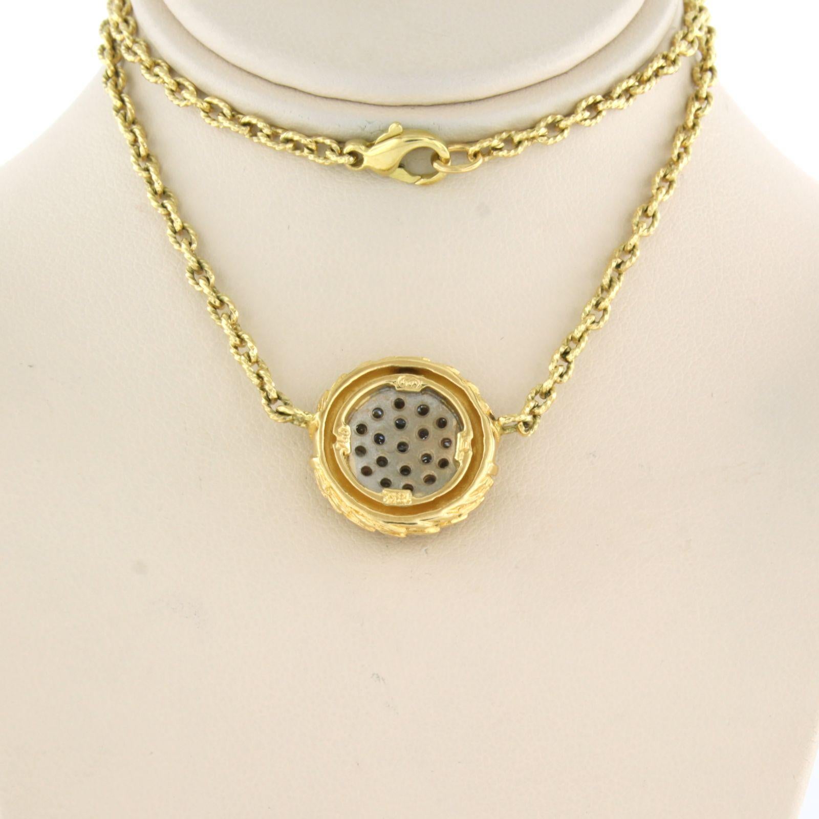 Necklace with Diamonds 0.90 ct, 18k bicolour gold For Sale 1