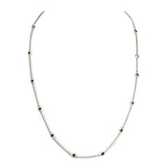 Necklace with Emeralds, 750 White Gold