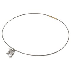 Collana con gemme e diamanti, 18k e acciaio chirurgico