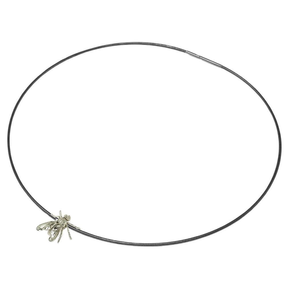 Necklace with insect in white gold 18K For Sale