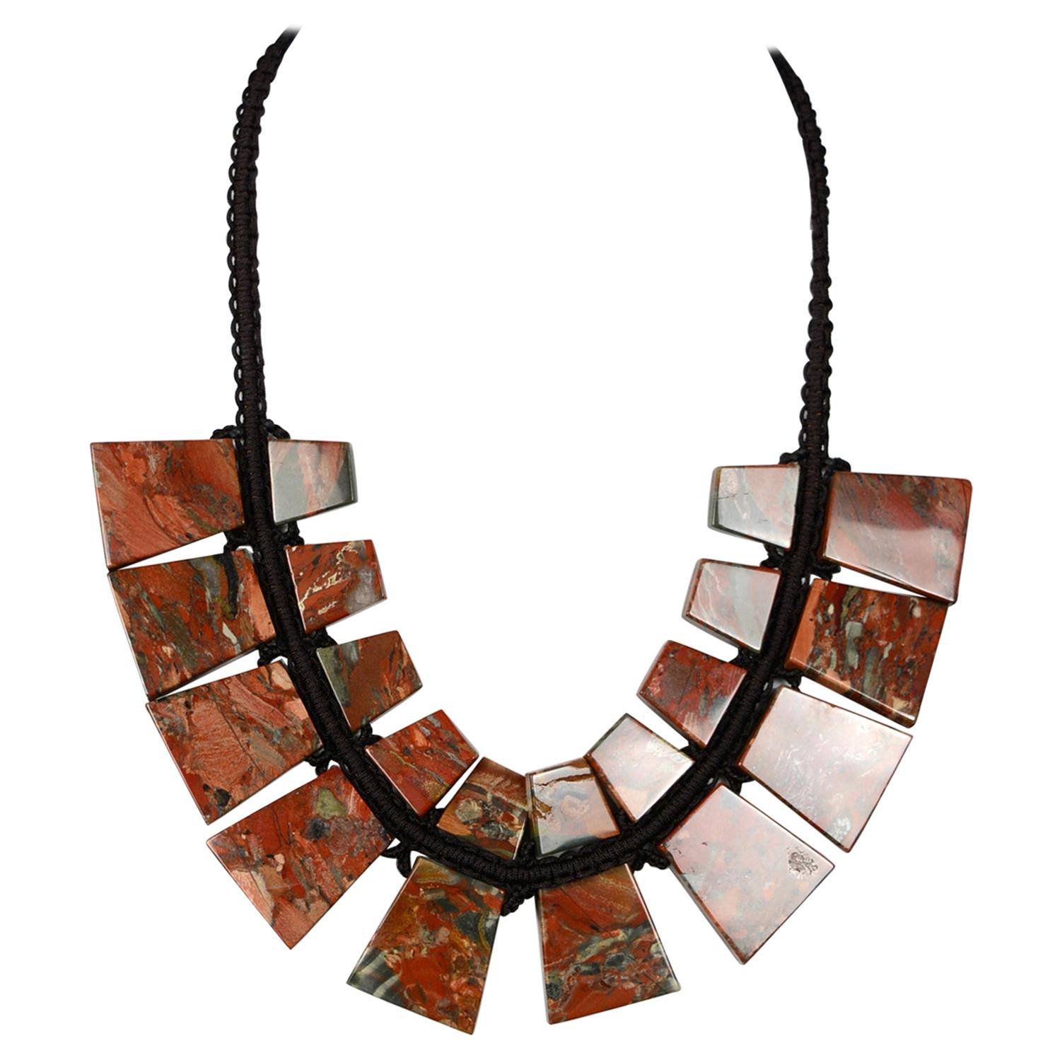 Necklace with Jasper Plates