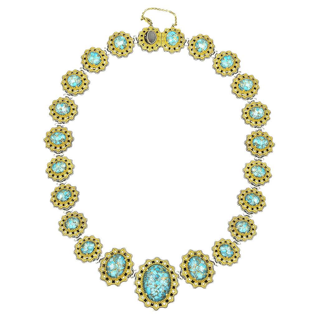 Necklace with Mohave Blue Turquoise and Zircon, Dimitrios Exclusive K115 For  Sale at 1stDibs | dimitrios jewelry