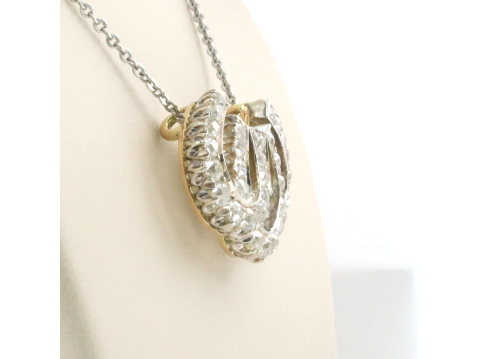 Collar con diamantes talla mina antigua de hasta 2,50 ct Oro y plata de 14k Victoriano temprano en venta
