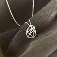 Necklace with openwork pendant sterling silver