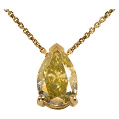 Necklace with pendant - 14 kt. Yellow gold - 1.52ct. tw. Diamond