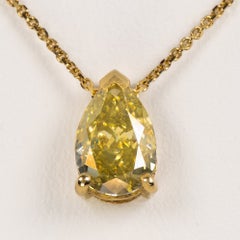 Necklace with pendant - 14 kt. Yellow gold - 1.52ct. tw. Diamond