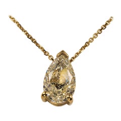 Collier avec pendentif - 18 carats. Or jaune - 1.70ct. tw. Diamant