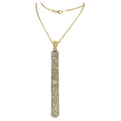 Necklace with pendant set with diamond 1.10 ct - 18k gold - 40 cm
