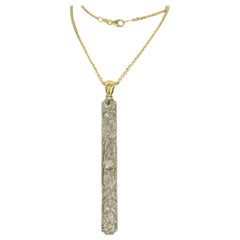 Necklace with pendant set with diamond 1.10 ct - 18k gold - 40 cm
