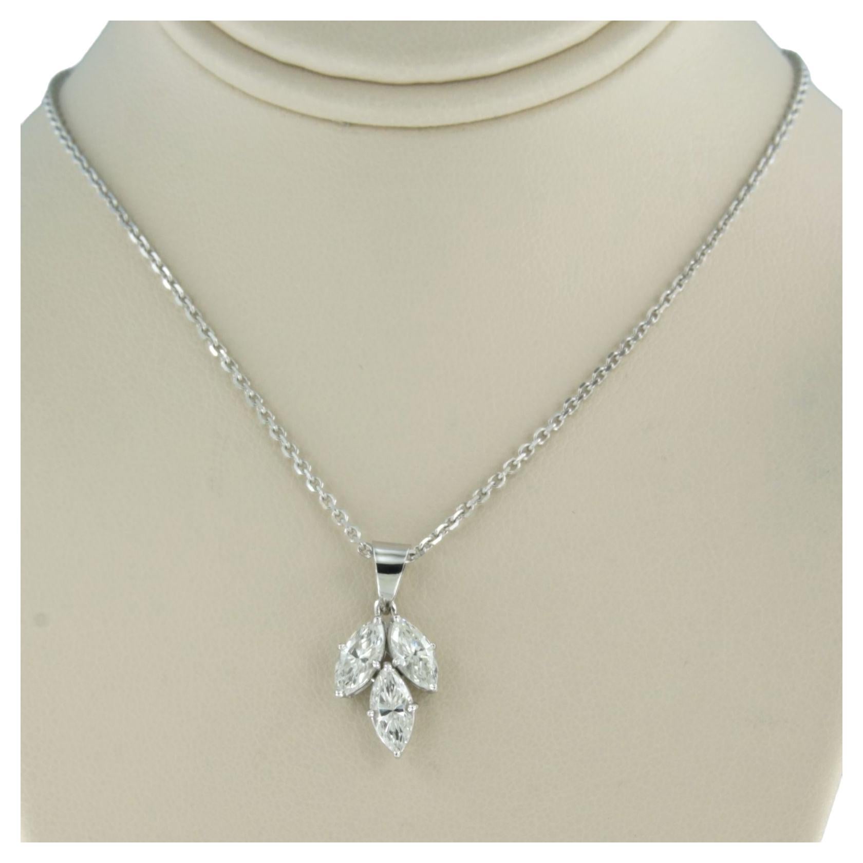 Necklace with pendant set with ruby and diamond 14k and 18k gold For