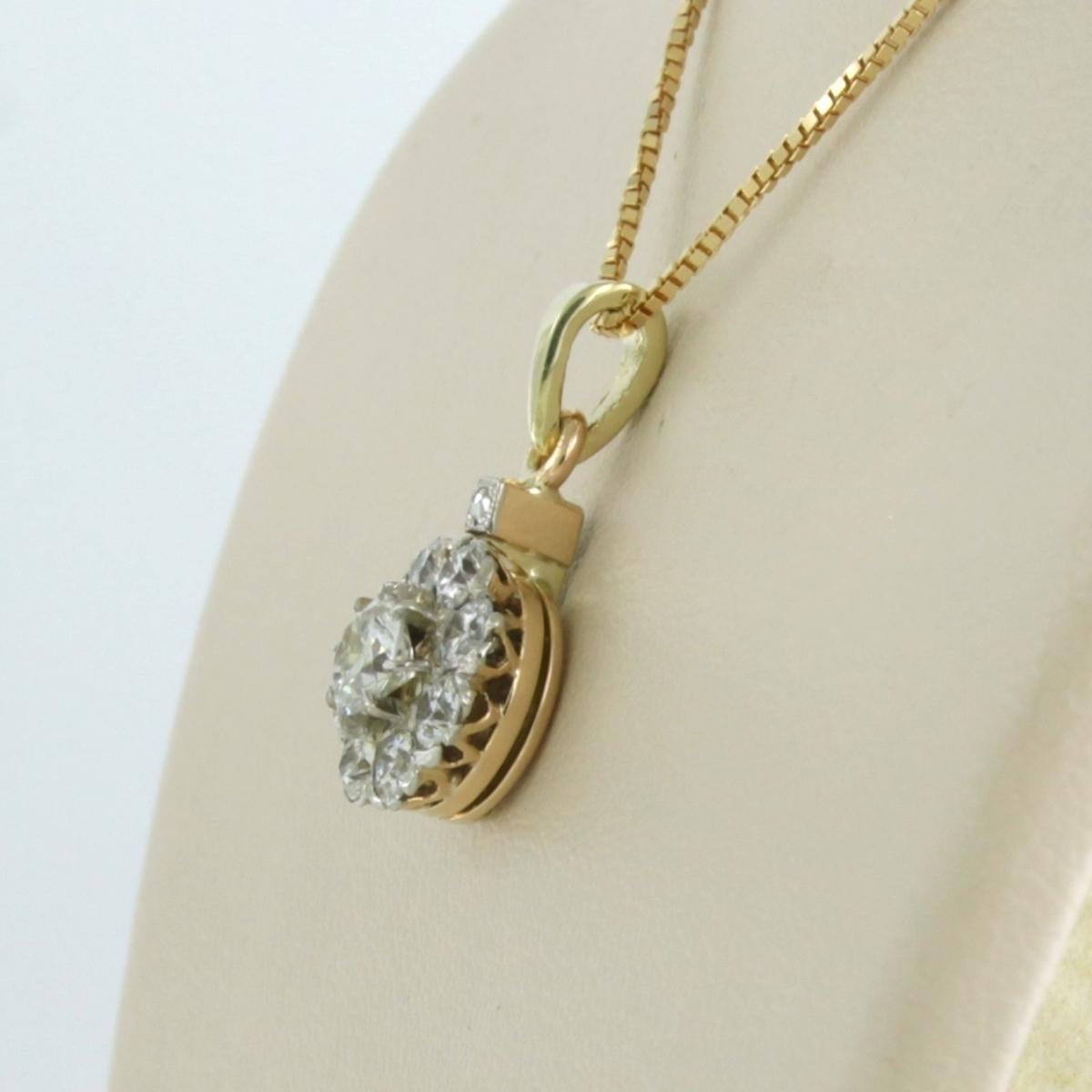 Necklace with pendant set with Diamonds 18k gold In Excellent Condition For Sale In The Hague, ZH