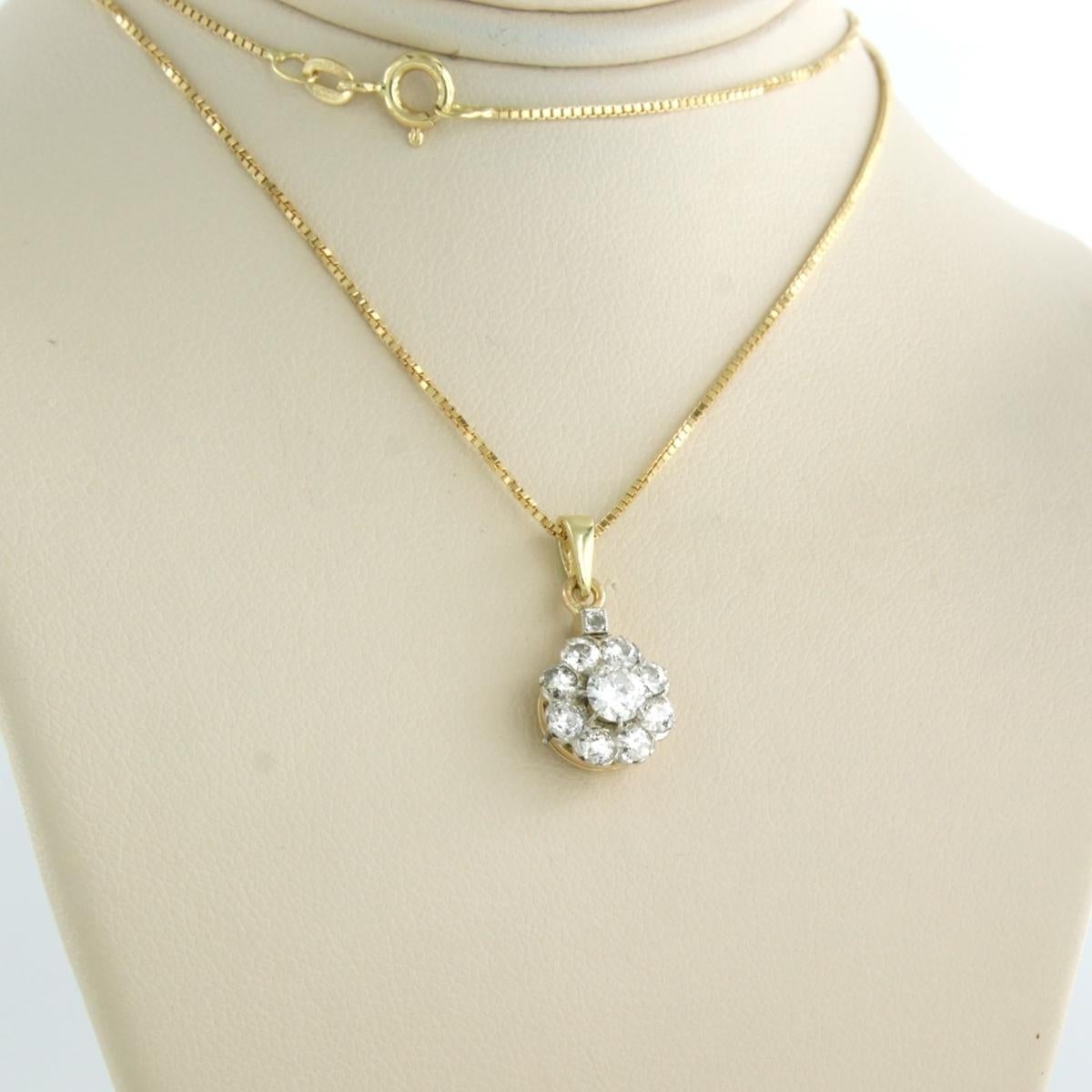 Halskette mit Anhänger mit Diamanten in 18 Karat Gold gefasst Damen im Angebot
