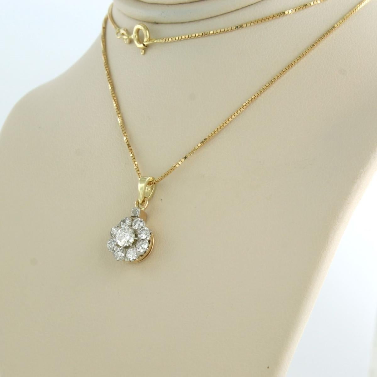 Necklace with pendant set with Diamonds 18k gold For Sale 1