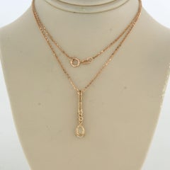 Necklace with pendant set with opal and diamonds 14k pink gold
