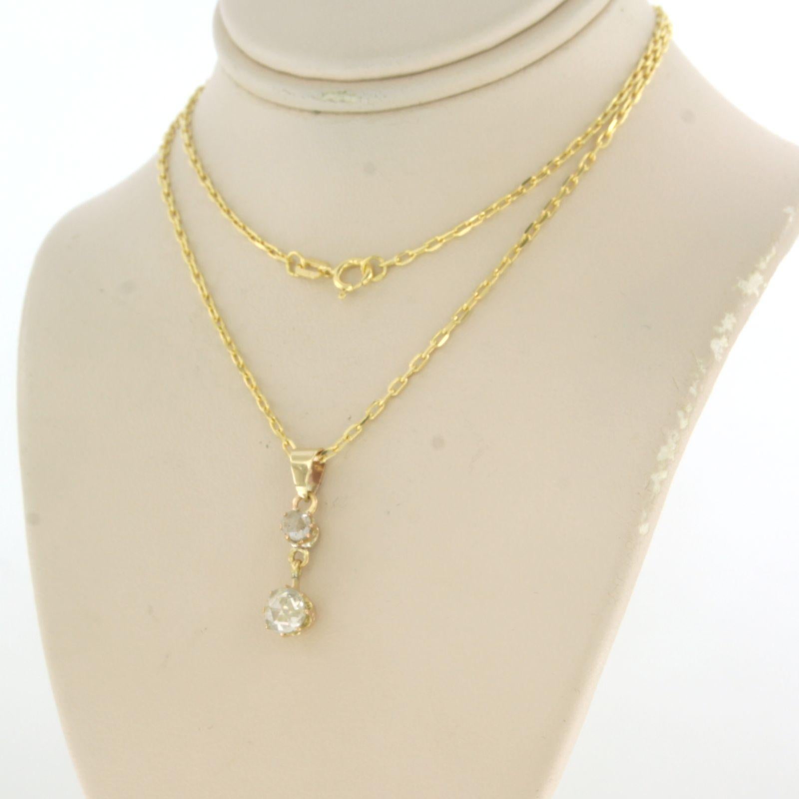 Collar con colgante engastado con diamantes talla rosa de hasta 0,70 ct, oro de 14k Corte rosa en venta