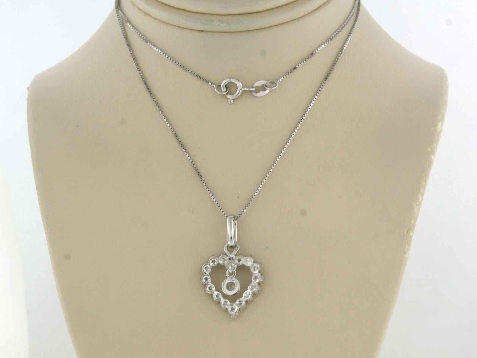 Donna Collana con ciondolo con diamante taglio brillante fino a 0,50ct in oro bianco 18k in vendita