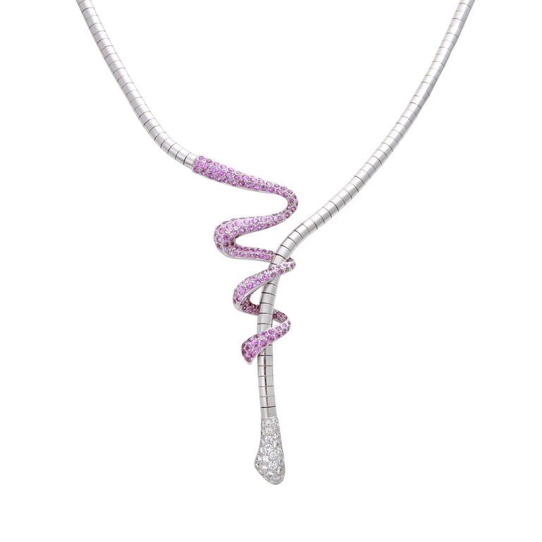 Louis Vuitton Pink Sapphire Diamond Necklace - For Sale on 1stDibs