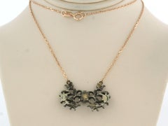 Halskette mit Diamanten im Rosenschliff bis zu 0,25ct - 4.1 Gramm - 14k Gold und Silber