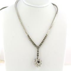 Necklace with sapphire and brilliant cut diamonds up to 3.00ct 18k gold