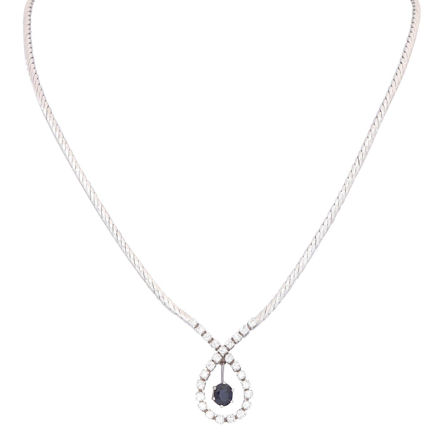 Necklace with Sapphire and Diamonds