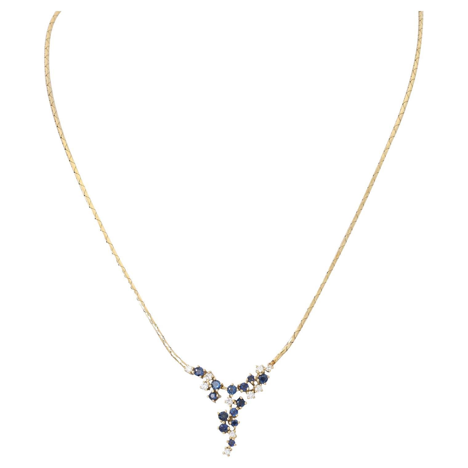 Necklace with Sapphires and Diamonds