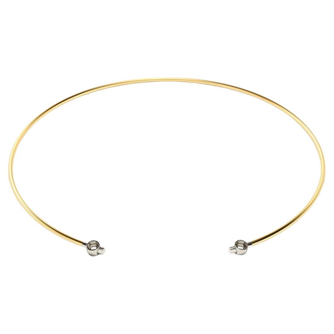 Necklace with screw system, yellow gold 18K For Sale