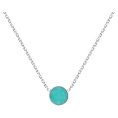 Necklace with turquoise stone chrysoprase sterling silver