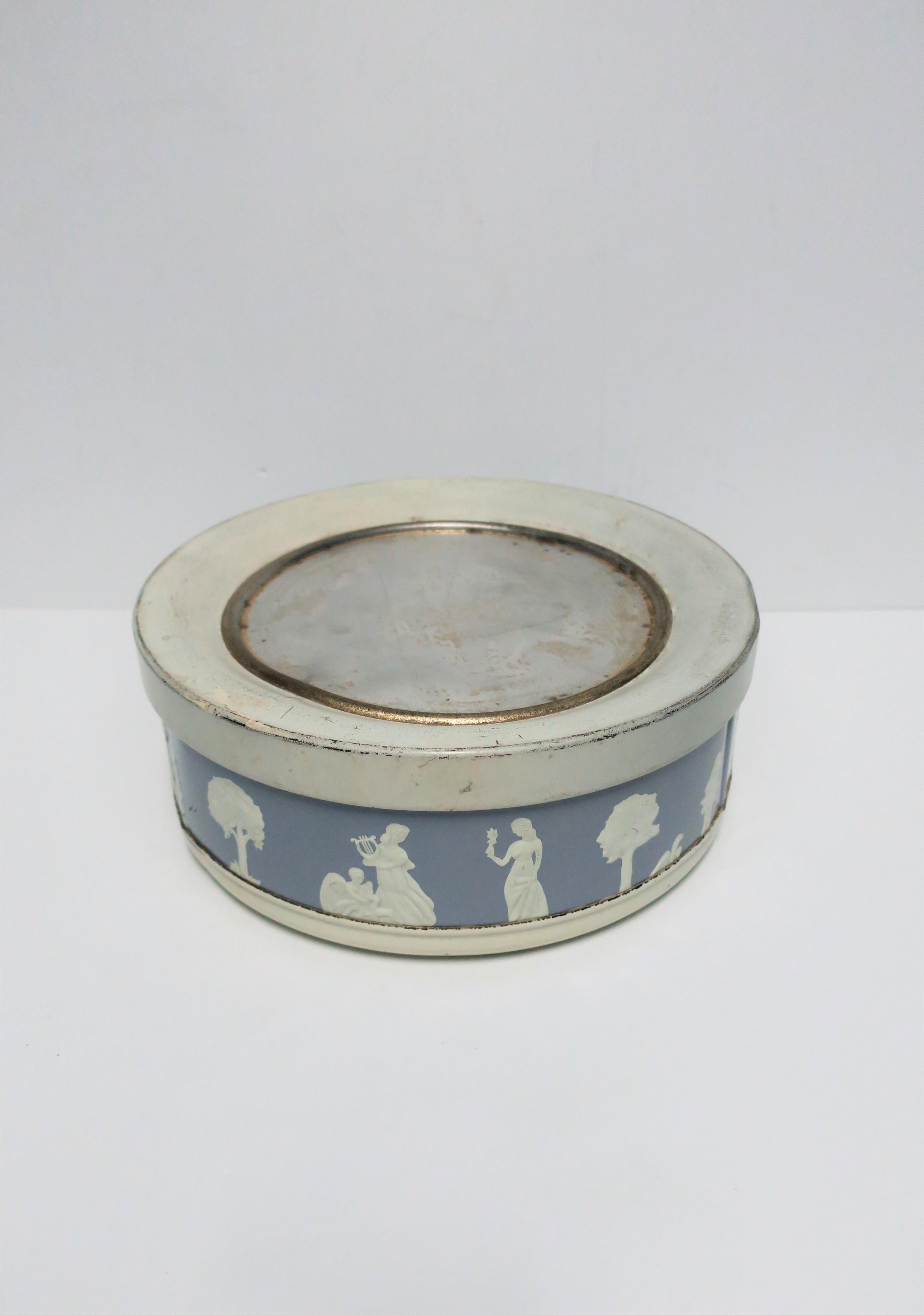 English Neoclassical Round Box in the Style of the Wedgwood For Sale
