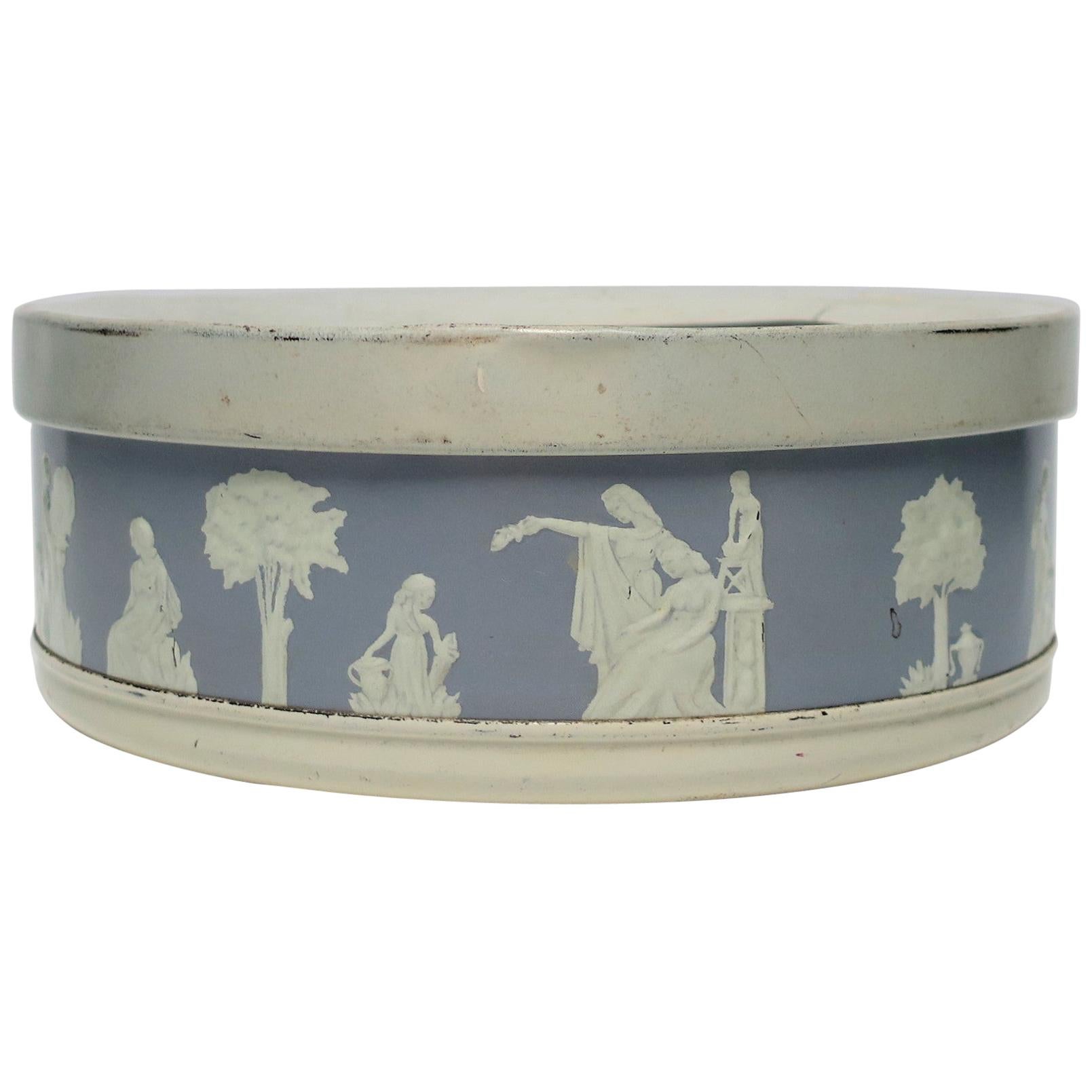Neoclassical Round Box in the Style of the Wedgwood For Sale
