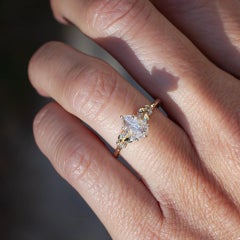Nectar Pear Diamond Engagement Ring in 14K Gold by Anastassia Sel Jewelry