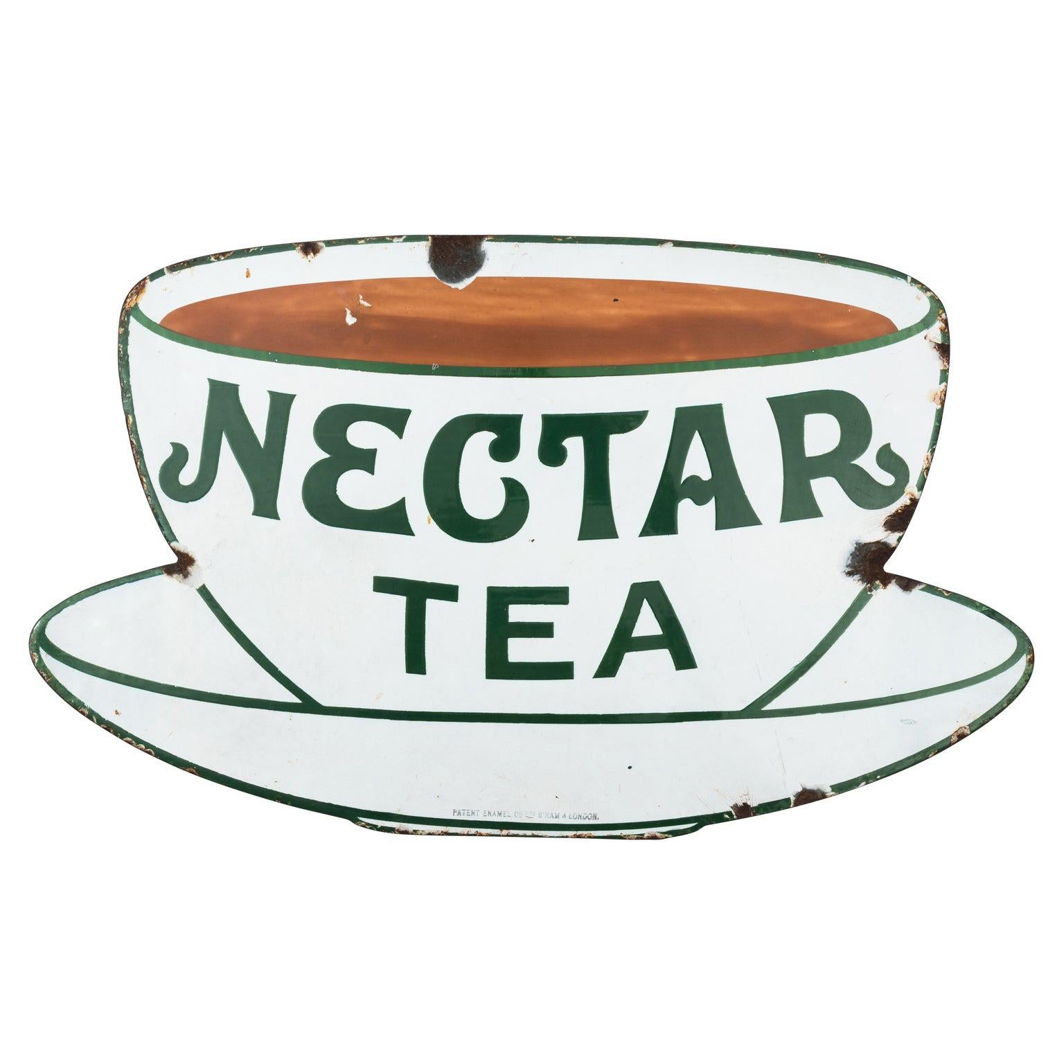 Nectar Tea Porcelain Metal Sign For Sale